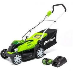 Greenworks Cordless Push Lawn Mower - 40-Volt - 14-in - 1 Lithium-Ion Battery