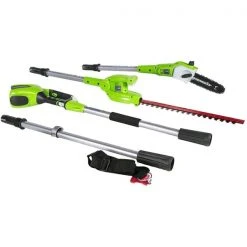 Greenworks Cordless Pole Saw with Edge Trimmer Equipment - 40-Volt - 8.5-in Bar Length - Tool Only