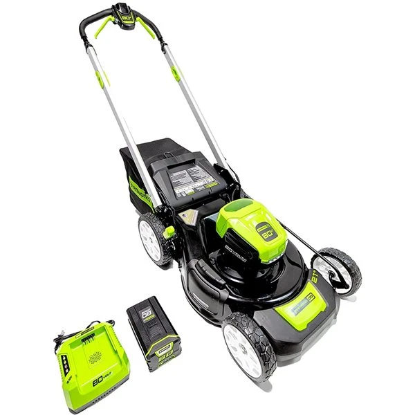Greenworks 80-Volt Max Brushless Lithium-Ion Self-Propelled 21-in Cordless Electric Lawn Mower (Battery and Charger Included) 2 Greenworks 80-Volt Max Brushless Lithium-Ion Self-Propelled 21-in Cordless Electric Lawn Mower (Battery and Charger Included) - Image 2