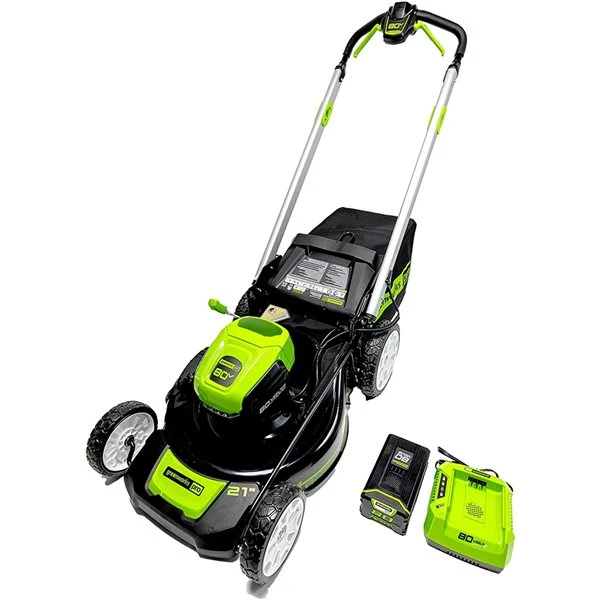 Greenworks 80-Volt Max Brushless Lithium-Ion Self-Propelled 21-in Cordless Electric Lawn Mower (Battery and Charger Included) 1 Greenworks 80-Volt Max Brushless Lithium-Ion Self-Propelled 21-in Cordless Electric Lawn Mower (Battery and Charger Included)