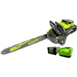 Greenworks 80-Volt Max Lithium-Ion 18-in Cordless Electric Chainsaw (Battery and Charger Included)