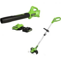 Greenworks 24-Volt Max String Trimmer and Leaf Blower Combo Kit (Battery and Charger Included) - 4-Piece