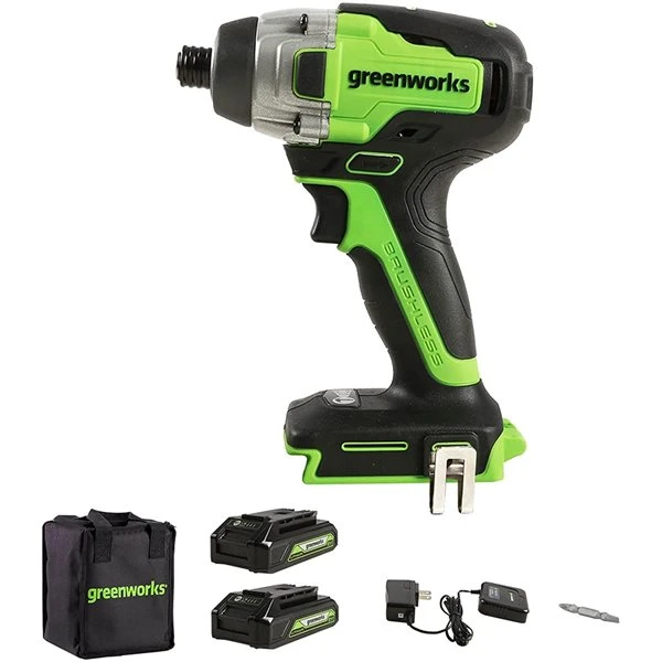 Greenworks 24 V 1/4-in Variable Speed Brushless Cordless Impact Driver (2-Batteries Included) 1 Greenworks 24 V 1/4-in Variable Speed Brushless Cordless Impact Driver (2-Batteries Included)