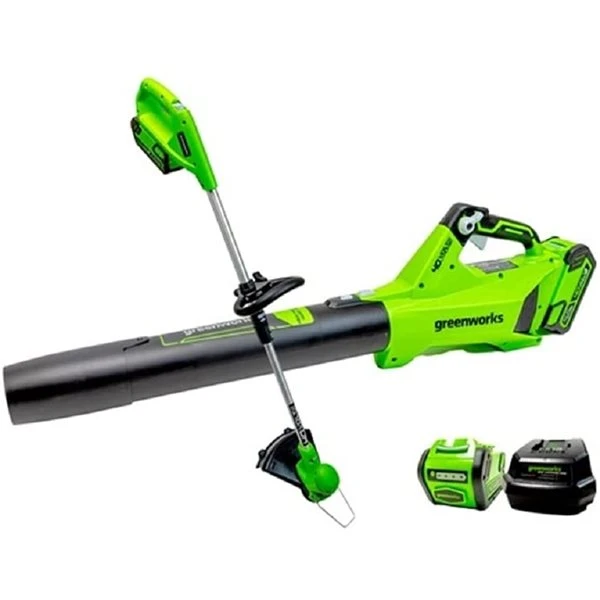 Greenworks 40-Volt 12-in String Trimmer and Leaf Blower Combo Kit (Battery and Charger Included) - 4-Piece 1 Greenworks 40-Volt 12-in String Trimmer and Leaf Blower Combo Kit (Battery and Charger Included) - 4-Piece