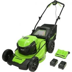 Greenworks 24-Volt Brushless Lithium-Ion Push 20-in Cordless Electric Lawn Mower (Batteries and Dual Charger Included)