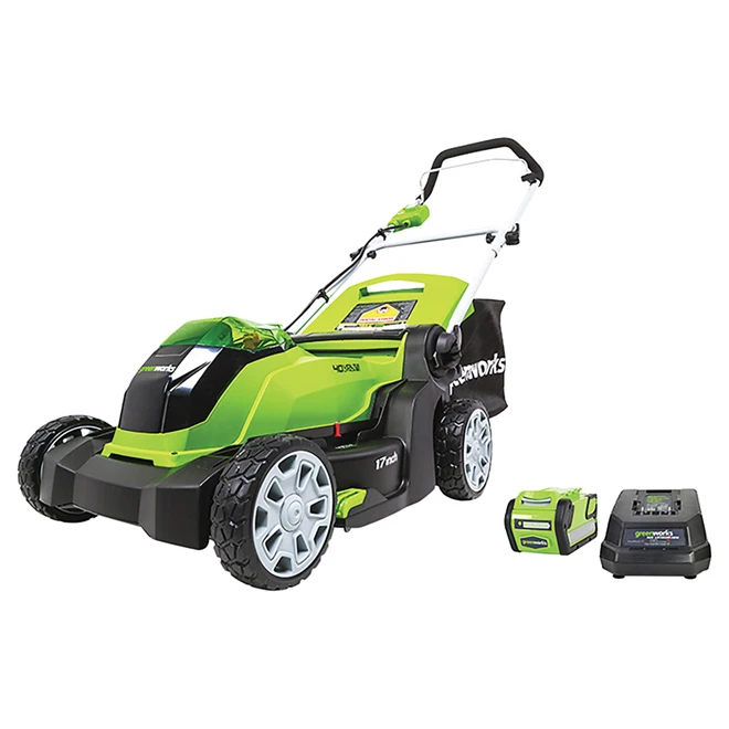 Greenworks Cordless Lawn Mower - Lithium-Ion - 17-in - 40 V 2 Greenworks Cordless Lawn Mower - Lithium-Ion - 17-in - 40 V - Image 2